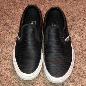 Vans slip on size 3 black leather.
